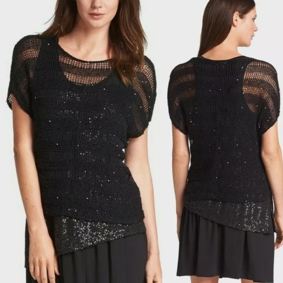 Eileen Fisher Tops - Eileen Fisher Sequin Chainmail Knit Top